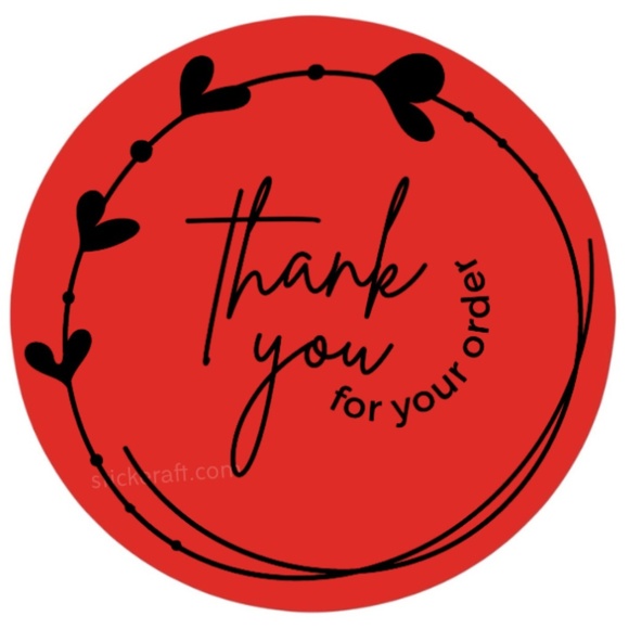 Pack of 100 Stickers 2in thank you for your order Stickers Packaging Supplies - Picture 8 of 13